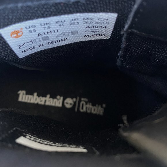 Timberland Tillston Black Leather High Heel Ankle Boot - Size 9.5 - Picture 5 of 6